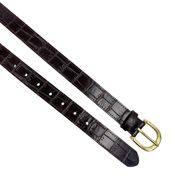 J. Crew Classic Belt in Croc-Embossed Leather main image 4